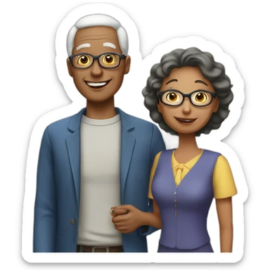 Classmates Reunion with older lady teacher sticker