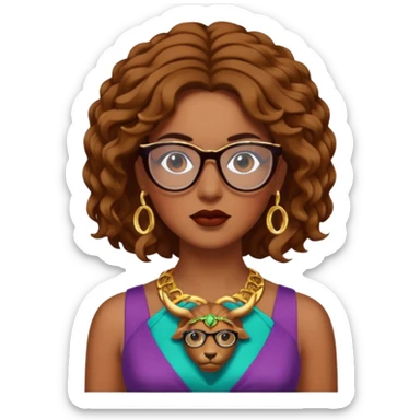 brownie Medusa Versace with glasses  sticker