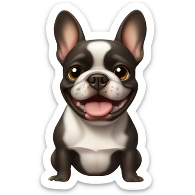 Black and brown frenchie winking  sticker