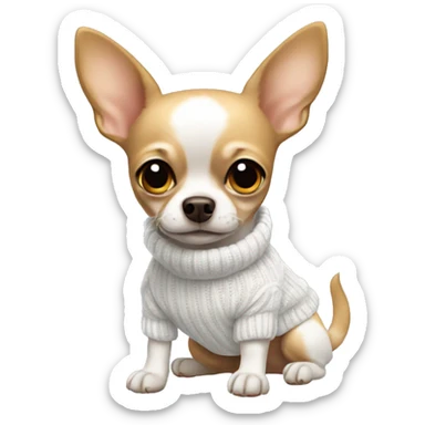 Chihuahua with white sweater sticker