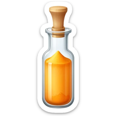 a vial of yellow orange powder  sticker