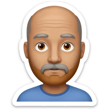 Bald brown man with grey beard sticker