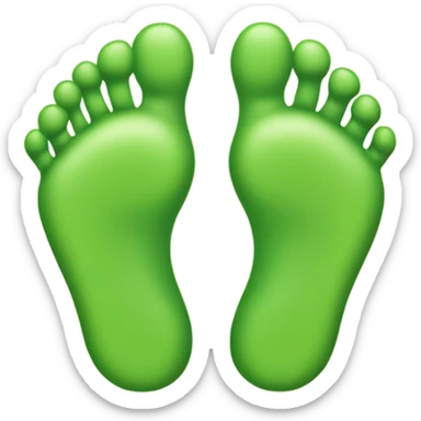 I want an emoji of three feet that represents 3 generations. I want this emoji to be green. sticker