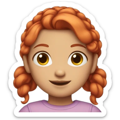 Girl with red hair and pigtails sticker