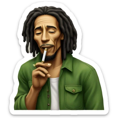 Bob Marley smoking a spliff  sticker