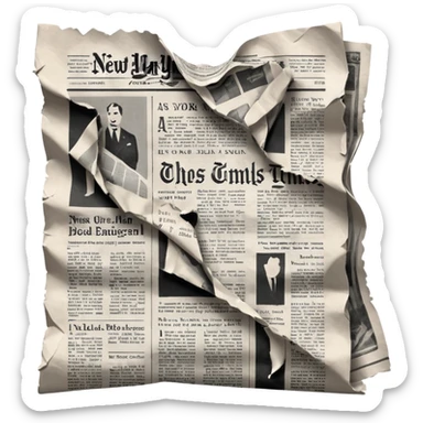 generate realistic detailed news paper NY sticker