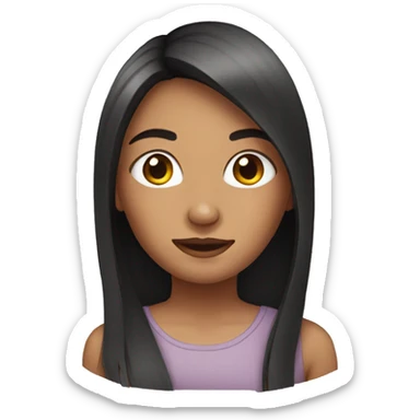 girl with straight hair sticker