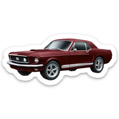 dark red classic mustang sticker