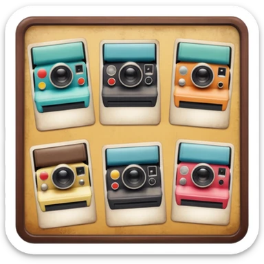 board with 6 polaroid photo sticker