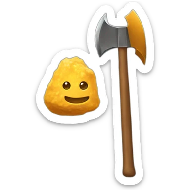 a nugget and pickaxe sticker