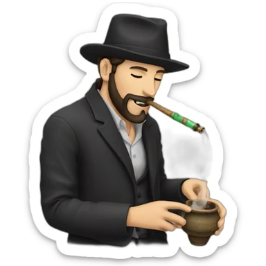 jew smoking hookah sticker