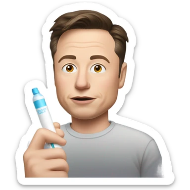 Elon musk holding Pregnancy test while blushing  sticker