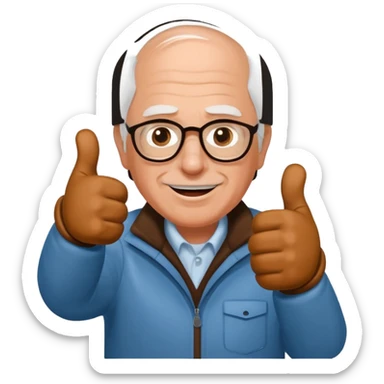 thumbs up in bernie sanders brown mitten sticker
