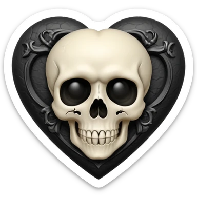 realistic gothic heart with a skull accent sticker