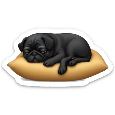 black pug sleeping sticker