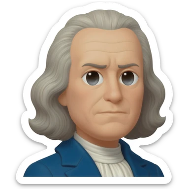 Make Benjamin Franklin but frowning sticker