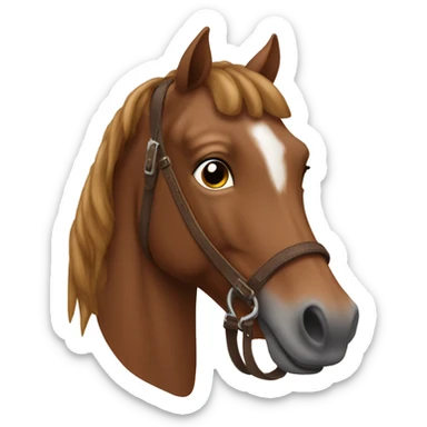 Brown horse with brown leather saddle sticker