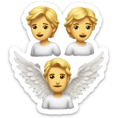I want you to make an internet with two wings In The middle I won't an angel withThe middle I won't an angel with a golden crown on hair head sticker