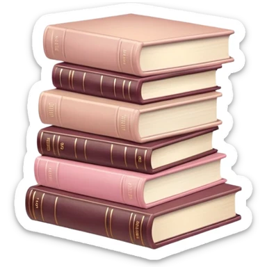 aesthetic book stack beige and light pink sticker