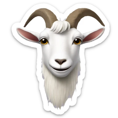 A goat while cutting her beard sticker