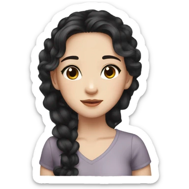 Beautiful girl,Black hair,wavy hair，long hair,Black eyes,Chinese sticker