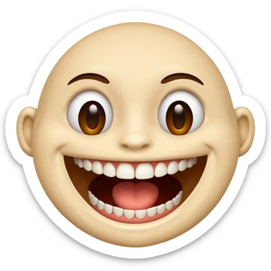 a face with a large opened mouth sticker