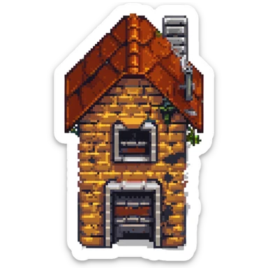 2D house in style gotham city sticker
