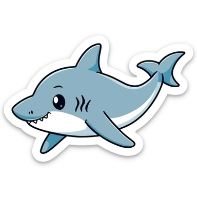 playful shark wearing Air Jordans on its fins and back fin sticker