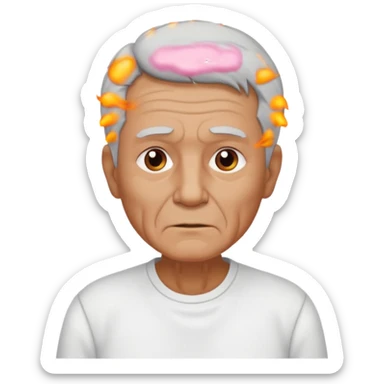 WELL BUILD OLD MAN WITH RIB PAIN sticker