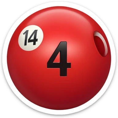 The number 14 on a red pool ball sticker