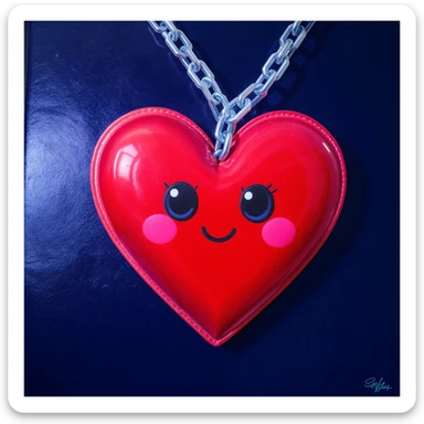emo heart with a chain sticker