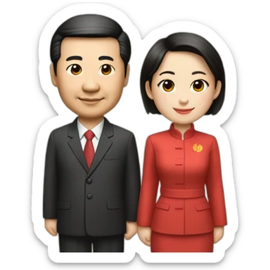 Li Hongzhi and XI Jinping, two human mentors, arm in arm，team up sticker