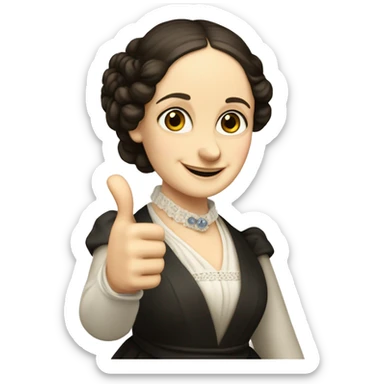 historical figure Ada Lovelace giving a thumbs up sticker