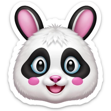 A cute panda emoji dressed as a bunny girl sticker