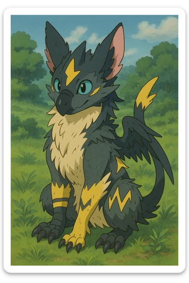 Sergal-Protogen-Trico-Zeraora-Vernid-fusion-hybrid-creature sticker
