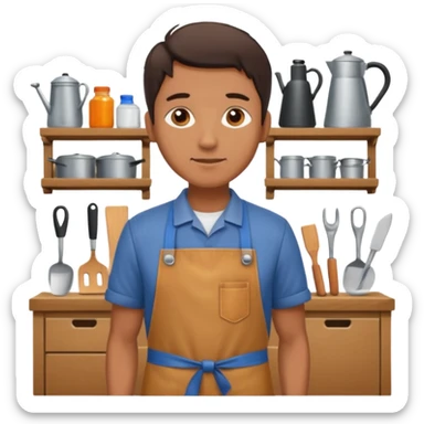a craftsman works at home sticker
