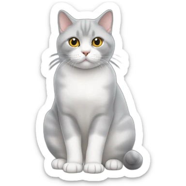 british shorthair cat with partly white face sticker