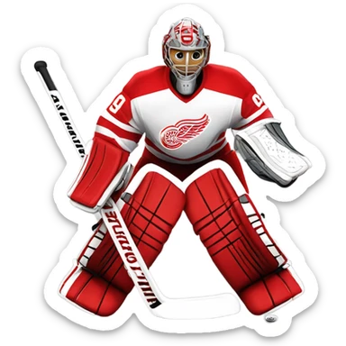 detroit red wings hockey goalie, full body sticker
