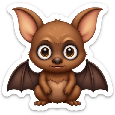 A sad cute bat sticker