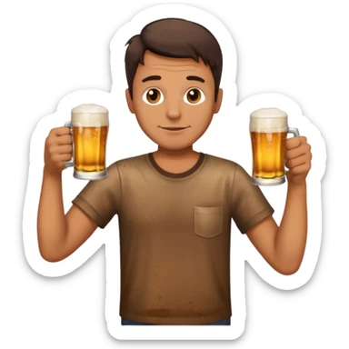 drunk man with a glass of beer sticker