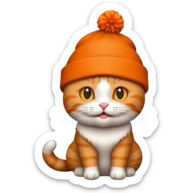 Un gato con gorro navideño Cara feliz Para El día de Navidad sticker