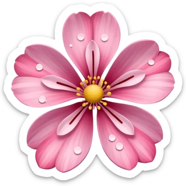 sakura flower with a polka dot pattern sticker