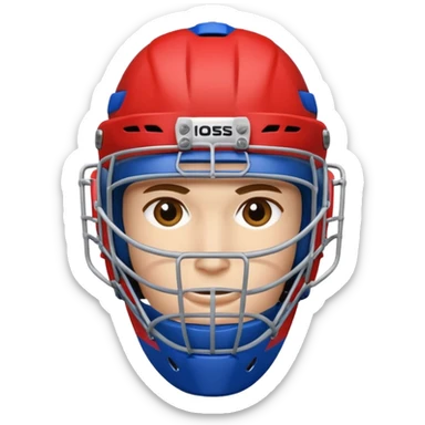 Hockey goalie in red and blue sticker