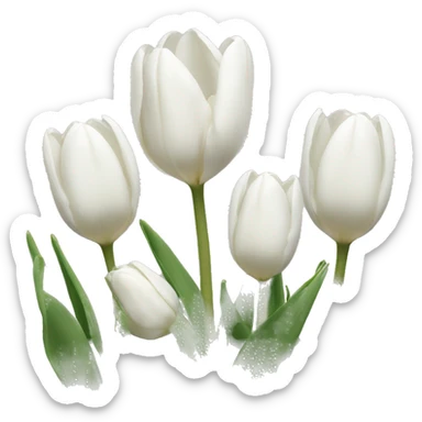 White tulips sticker