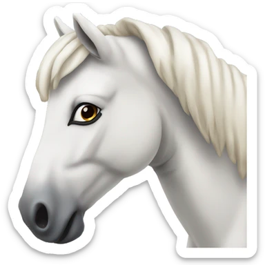 Weißes Pferd neben braunem Pferd  sticker