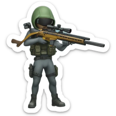 dolphin with a sniper rifle sticker