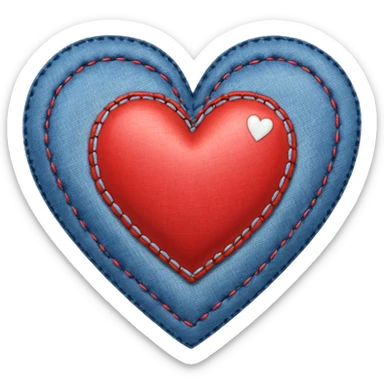 Denim heart sticker