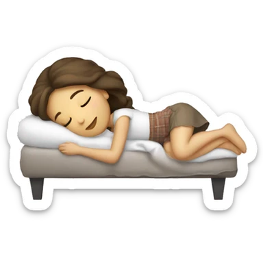 Brunette girl sleeping white sticker