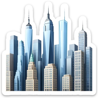 New York skyline sticker