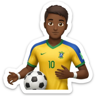 A Brazilian footballer playing football  sticker